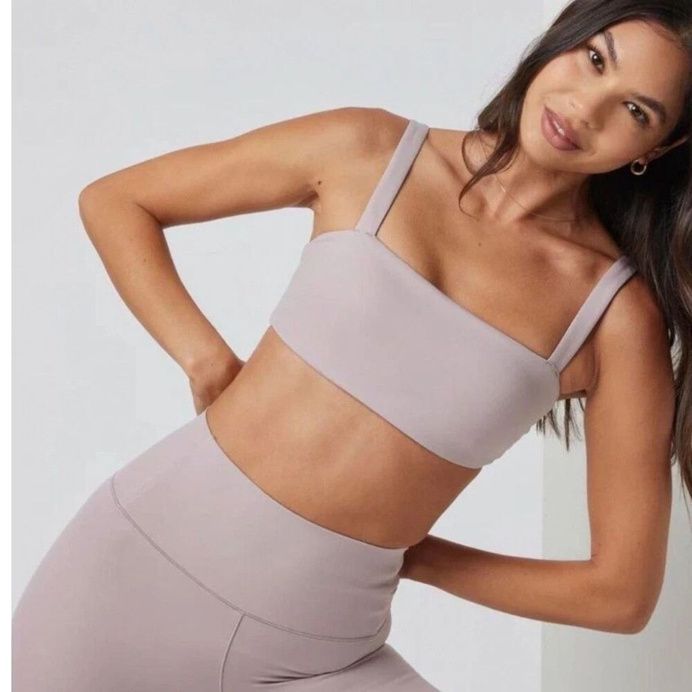 Vuori Evolve Square Neck Bra Dusty Rose Mauve Sports Bra Womens XL